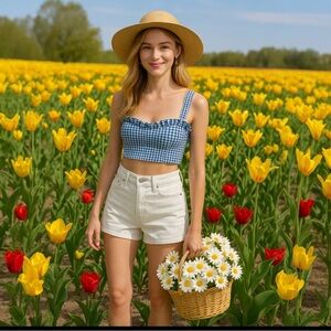 Levi’s white Jean shorts garden girl, clean girl, tomato girl